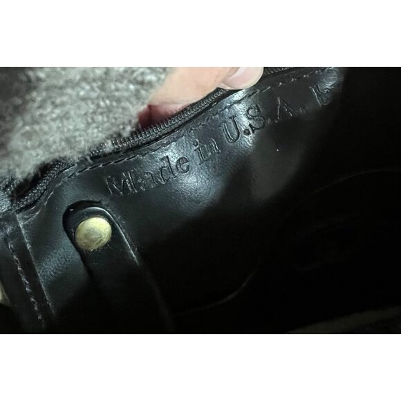 Vintage Brahmin Croc Embossed Leather Crossbody Bag Black‎ & Brown - Picture 11 of 13